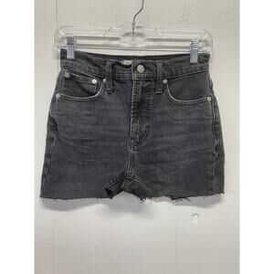 Madewell Womens The Perfect Jean Short High Rise Cut Off Black - 24